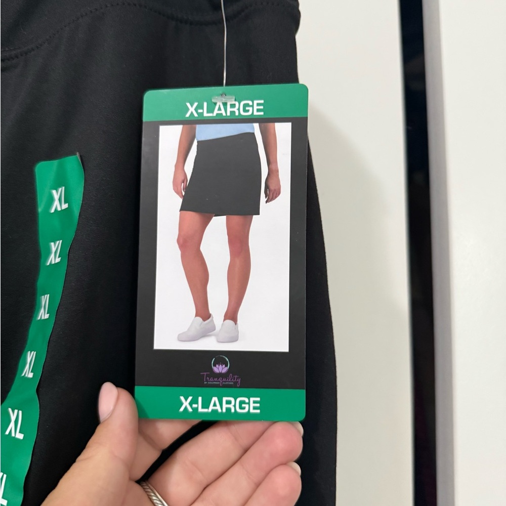 NWT Tranquility Black Athleisure Skort (Size XL) - Picture 3 of 5